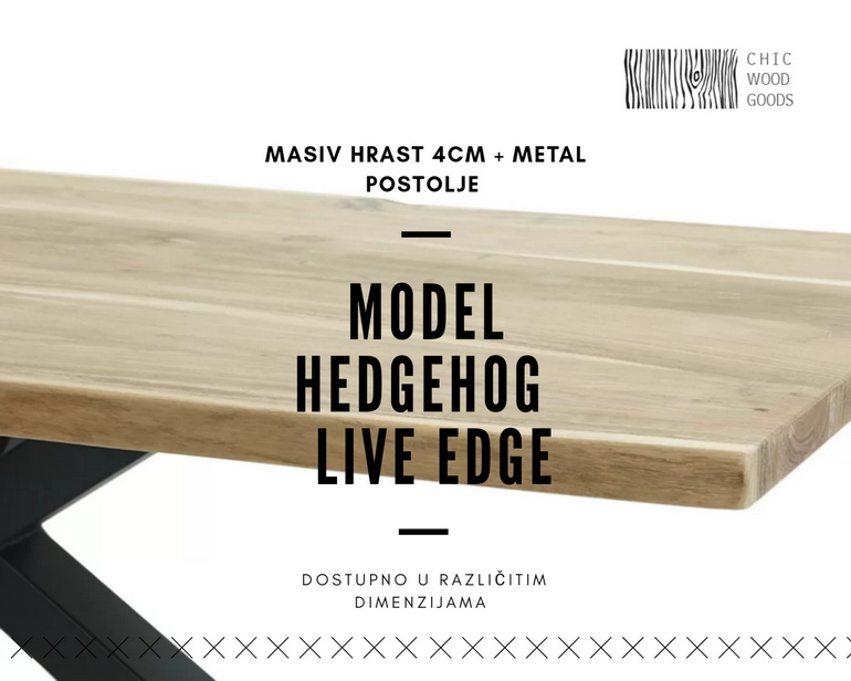 Trpezarijski sto Hedgehog Live Edge